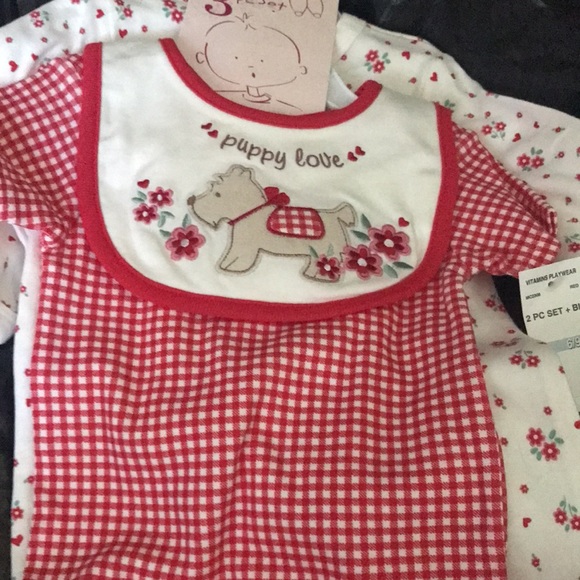 NWT Sz 6/9 mths 3pc outfit puppy love - Picture 2 of 3